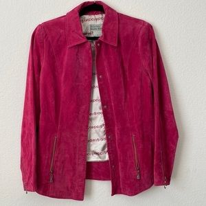 VINTAGE, BRADLEY BAYOU, PINK, SUEDE SHIRT JACKET. SIZE:S